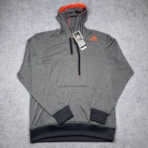 Adidas ultimate hoodie gray orange kangaroo pocket size medium